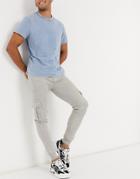 Soul Star Mix And Match Slim Fit Cargo Sweatpants In Gray-grey