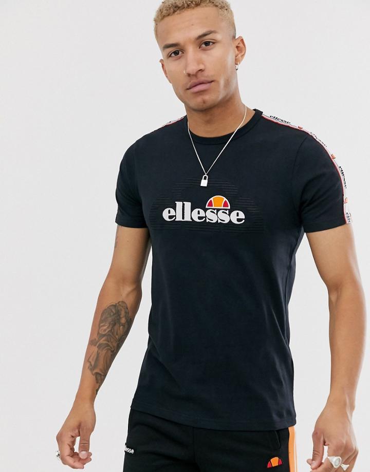 Ellesse Acapulco T-shirt With Taping In Black - Black