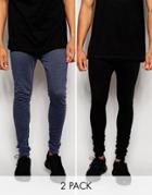Asos 2 Pack Extreme Super Skinny Joggers Save 17%