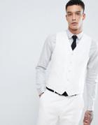 Devil's Advocate Wedding Skinny Fit Textured Vest - Cream
