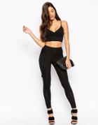 Asos Leggings With Tie Front - Black