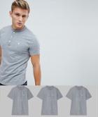 Abercrombie & Fitch 3 Pack Henley T-shirt Icon Logo In Charcoal - Gray