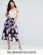 Y.a.s Studio Tall Aliana Full Prom Midi Skirt In Floral Print - Multi