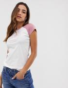 G-star Organic Cotton Raglan T-shirt With Logo-white