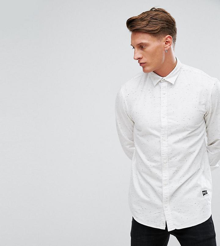Jack & Jones Originals Shirt In Regular Fit Flecked Fabric - White