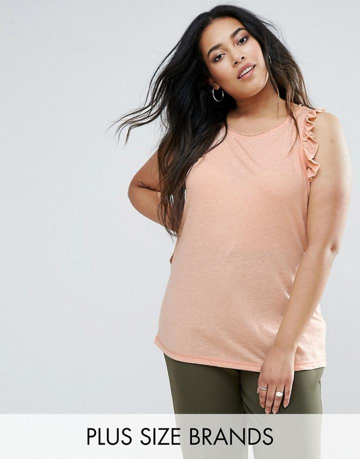 Junarose Frill Detail Sleeveless Jersey Top - Pink