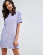 Missguided Tie Dye Oversized T-shirt Dress - Purple