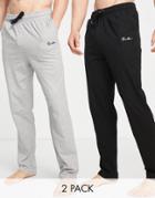 Threadbare Hilson 2 Pack Slim Fit Lounge Sweatpants In Black And Gray
