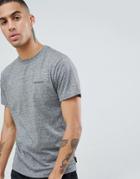D-struct Marl Logo Long Line Curved Hem T-shirt - Gray