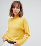 Esprit High Neck Lightweight Sweater In Yellow