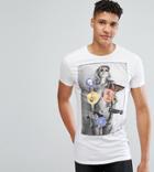 Religion Tall T-shirt With Girl Sticker Print - White