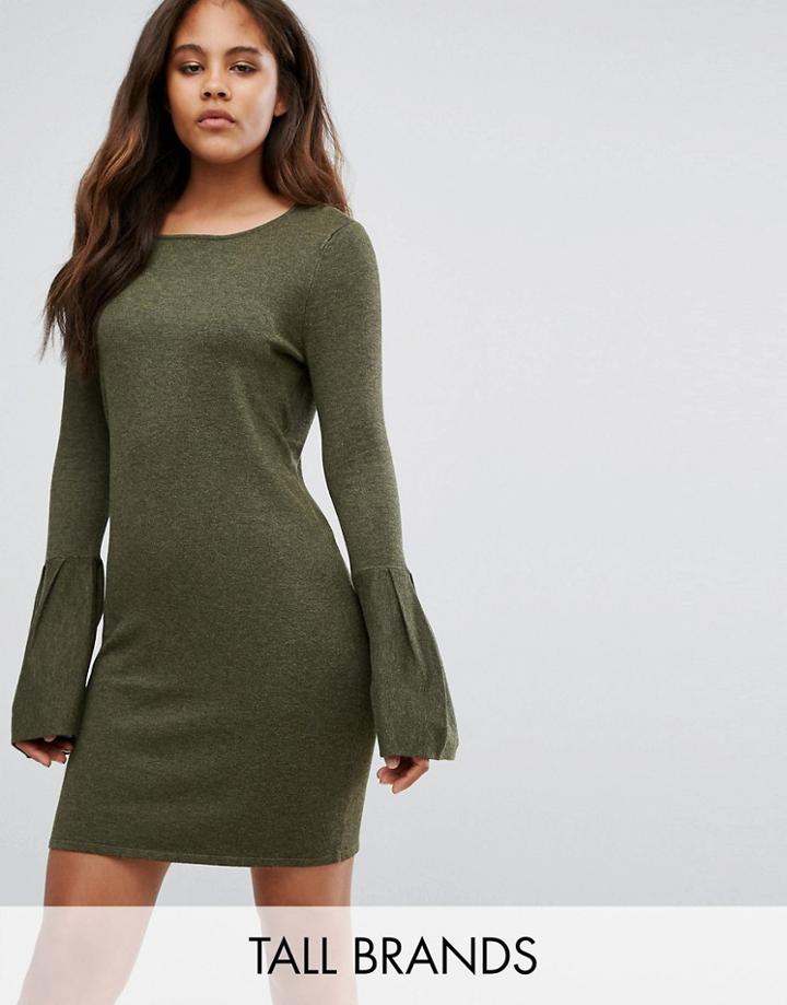Vero Moda Tall Bell Sleeve Sweater Dress - Green