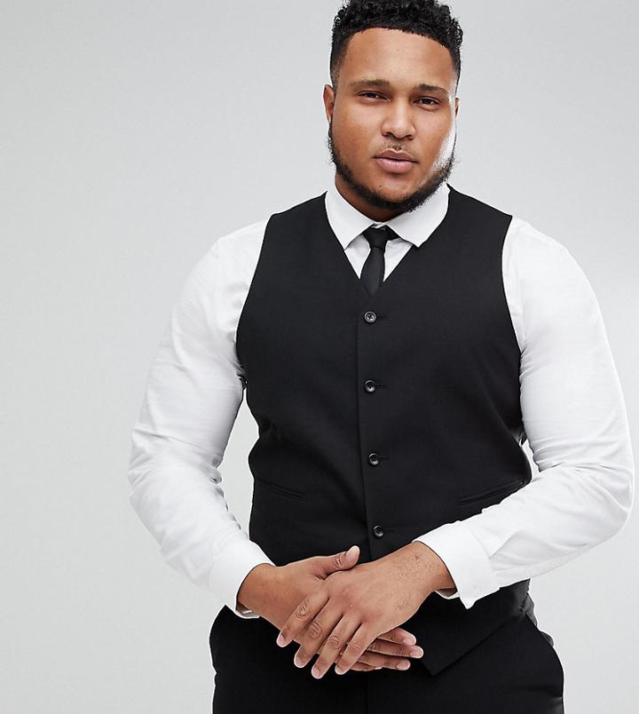 Asos Plus Skinny Vest In Black - Black