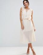D.ra Amber Ruffle Detail Dress - Cream