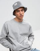 Asos Distressed Bucket Hat In Charcoal - Gray