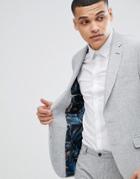 Moss London Slim Blazer In Gray Texture - Gray