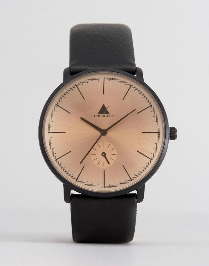Asos Watch In Black With Rose Tinted Lens - Black