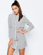 Missguided Stripe Shirt Dress