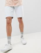 Asos Design Recycled Denim Shorts In Slim White - White