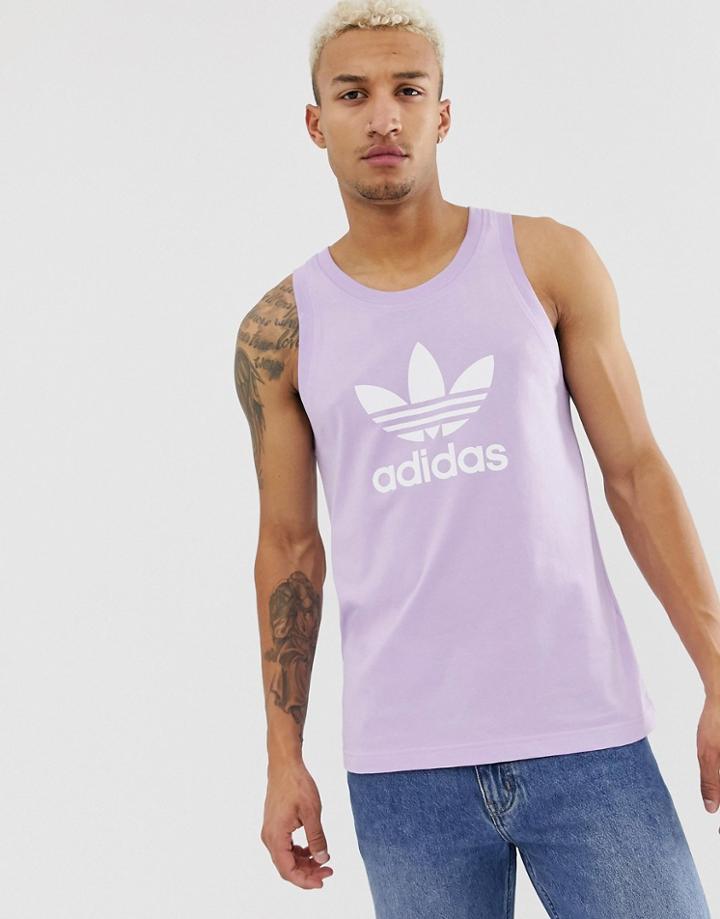 Adidas Originals Tank With Trefoil Logo In Purple