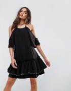 Talulah Edwardian Mini Dress - Black
