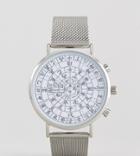 Reclaimed Vintage Inspired Ancient Date Mesh Watch In Silver Exclusive To Asos - Silver