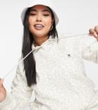 Daisy Street Plus Active Relaxed Hoodie In White Daisy Print