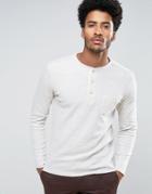 Mango Man Long Sleeve Top With Buttons In Off White - White