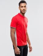 Le Breve Alfie Tipped Polo Shirt - Red