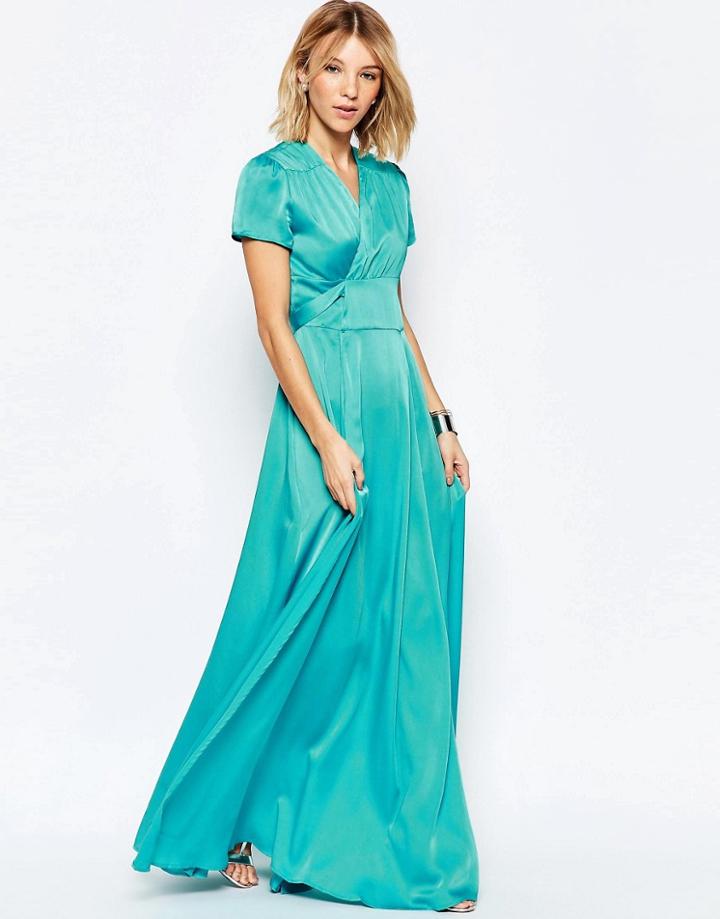 Jovonna Premier Whitley Maxi Dress With Tie Waist - Green