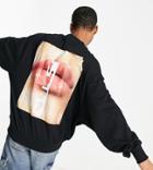 Collusion Oversized Sweatshirt With Print In Black