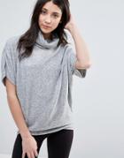 Y.a.s Jenna Roll Neck Top - Gray