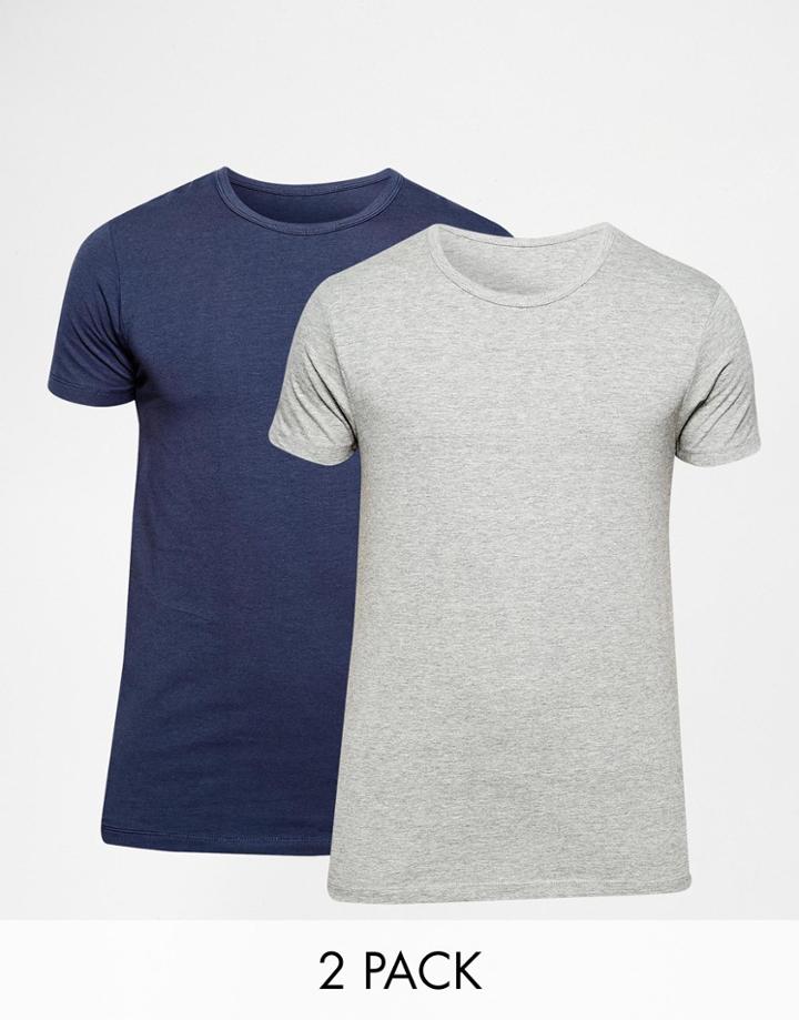 Jack & Jones 2 Pack T-shirts In Regular Fit - Multi