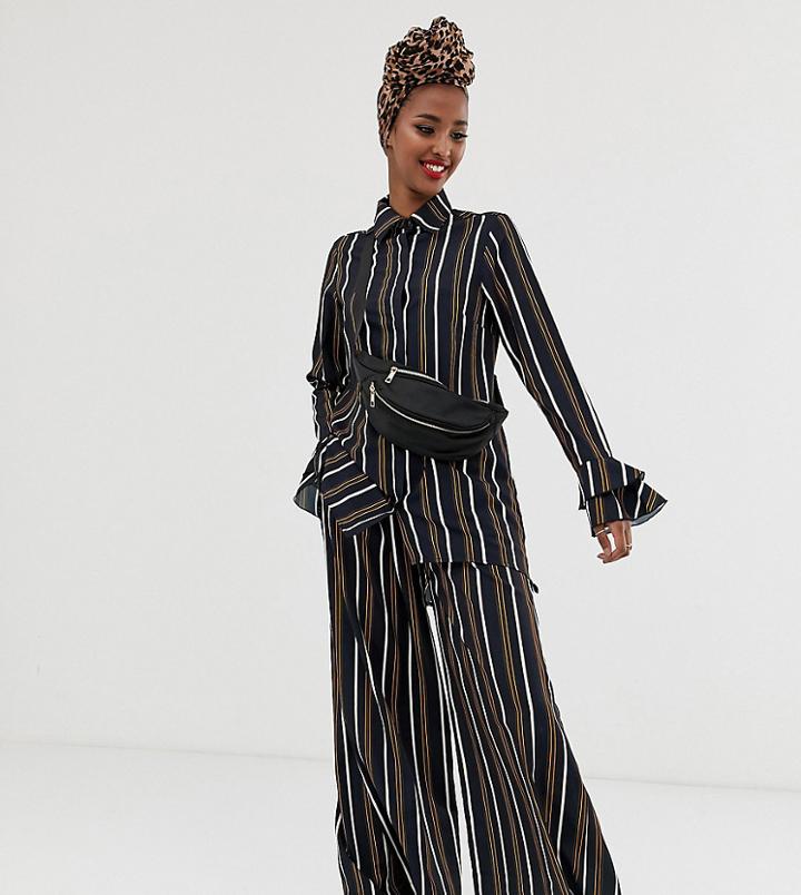 Verona Long Sleeve Shirt Two-piece In Multi Stripe - Multi