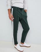 Selected Homme Track Stripe Pants - Green