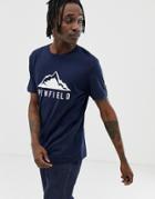 Penfield Augusta Mountain Chest Print Crew Neck T-shirt In Navy - Navy