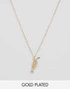 Nylon Gold Plated Necklace With Milkshake Charm - Gold Plated