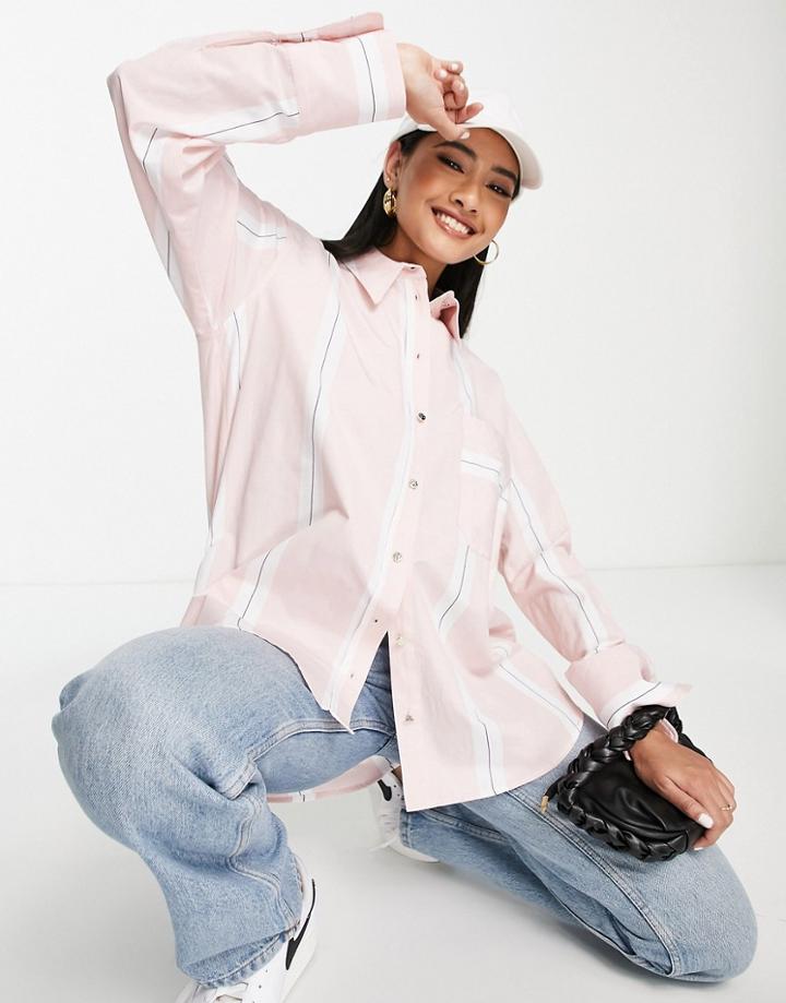 River Island Boyfriend Shirt In Light Pink