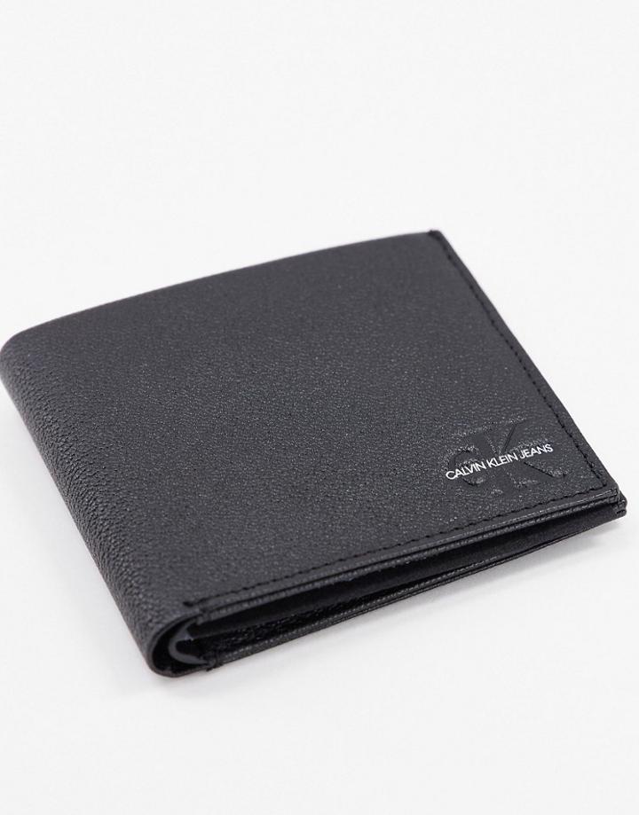 Calvin Klein Jeans Pebble Logo Wallet In Black