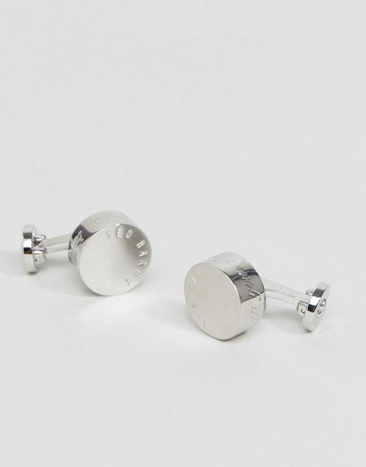 Ted Baker Silver Round Cufflinks - Silver