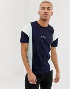 Nicce T-shirt In Navy With Contrast Detail - Navy
