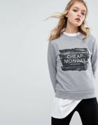 Cheap Monday Paint Brush Logo Sweatshirt - Gray