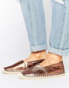 Pieces Haisha Metallic Bronze Espadrilles - Copper