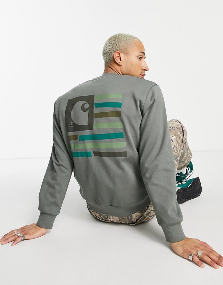 Carhartt Wip Medley State Backprint Sweatshirt In Green