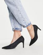 Na-kd Pointed V-cut Heeled Shoes In Black