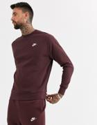 Nike Club Crew Neck Sweat In Brown Suit 2