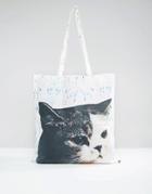 Monki Cat Canvas Shopper Bag - Multi