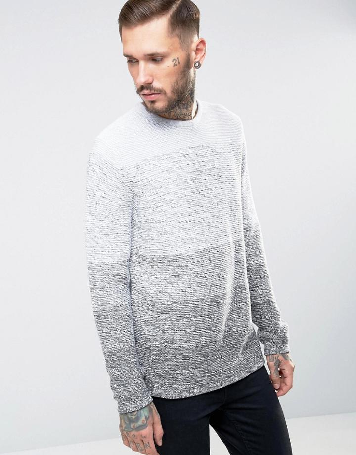 Only & Sons Ombre Knitted Sweater - Gray