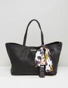 Love Moschino Shopper Bag With Detatchable Cow Scarf - Black