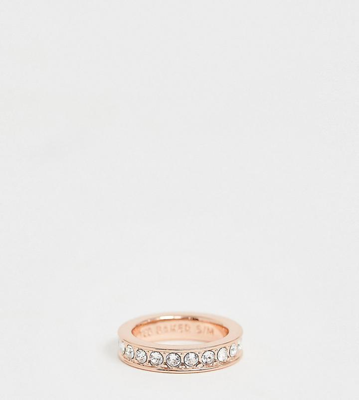 Ted Baker Rose Gold Pave Crystal Ring - Gold